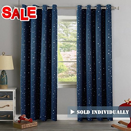 H.Versailtex Cute Star War Pattern Thermal Insulated Blackout Kids Room Curtains with Antique Grommet Top (1 panel), 52 inch Width by 84 inch Length