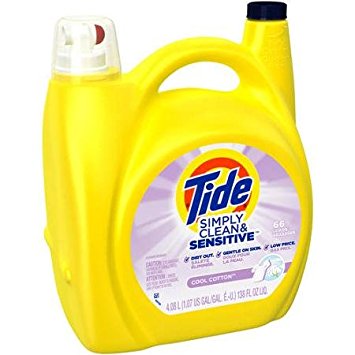 Tide Simply Clean & Sensitive Cool Cotton Laundry Detergent, 138 Fl Oz