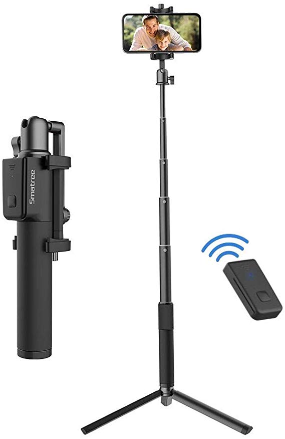 Smatree Bluetooth Selfie Stick with Tripod Compatible for iPhone 11/11 Pro/ 11 Pro Max/Xs MAX/XR/XS/X/8/8P/7/7P, Galaxy S9/S8/S7/Note9