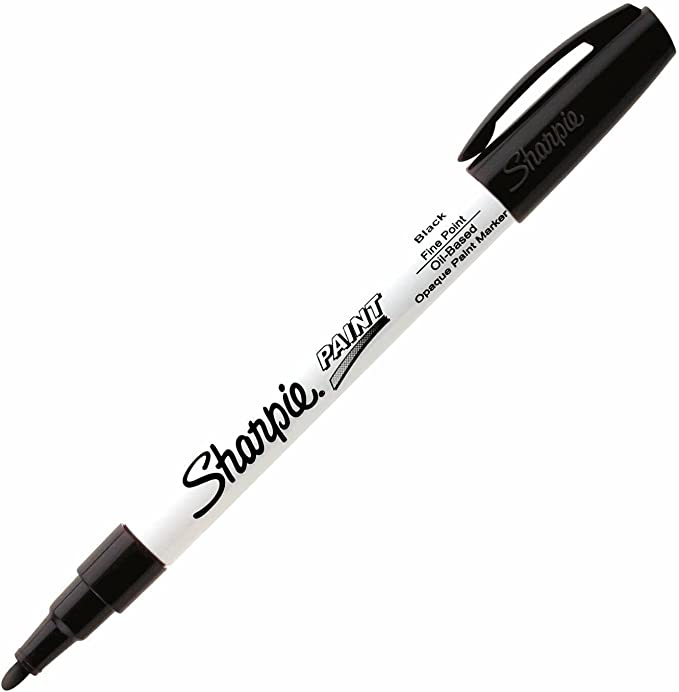 SHARPIE Oil-Based Paint Marker, Fine Point, Black, 1 Count - Great for Rock Painting