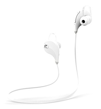 Bluetooth Headphones, SoundPEATS Bluetooth 4.0 Wireless Sports Earphones, Sweatproof Headsets In-ear Stereo Earbuds with Microphone (White)