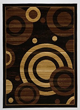 Antep Rugs Kashan King Collection Geometric Area Rug GALAXY-Black and Beige 5' X 7'