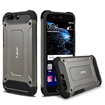 Huawei P10 Case, J&D [ArmorBox] [Dual Layer] Hybrid Shock Proof Protective Rugged Case for Huawei P10 - Grey