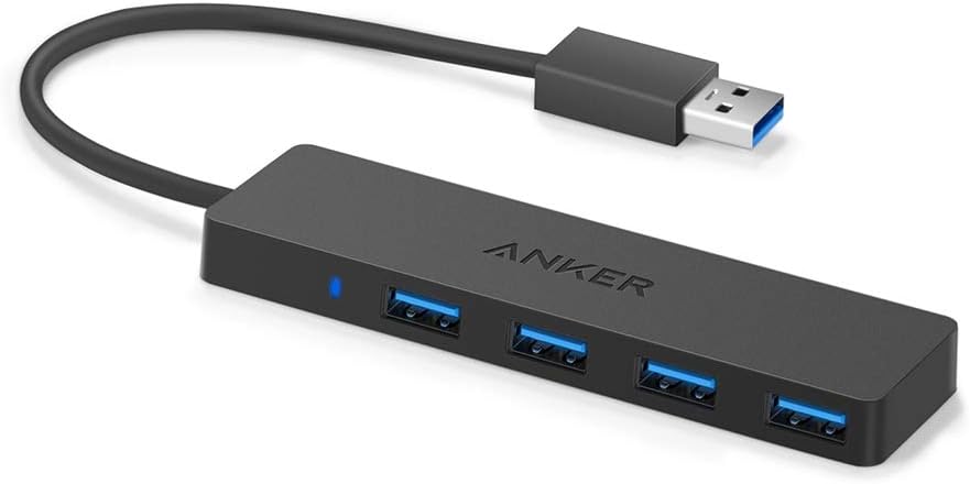 Anker Ultra Slim Extra Lightweight 4 Port USB 3.0 Hub Data Hub for MacBook, MacBook Air/Pro/Mini, iMac, MacPro, Windows Laptops and Ultrabooks, as well as PCs and More (Black)