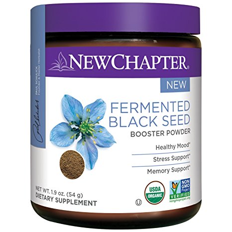 New Chapter Black Seed Oil - Fermented Black Seed Booster Powder for Healthy Mood   Stress Support   Memory Support - 40 servings