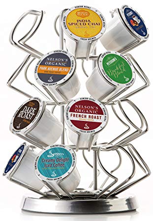 Java Concepts K-Cup Keurig K 24 Count Deluxe Steel Spinning Carousel. K, Chrome