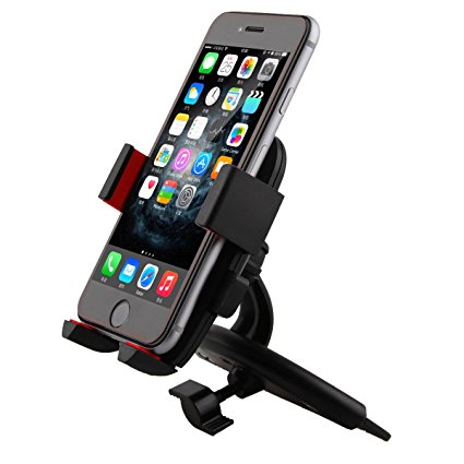 SOONHUA Universal CD Slot Mount for Cell Phones and GPS Devices including iPhone 4, 4S, 5, 5S, 5C, 6, 6 Plus - Samsung Galaxy S3, S4, S5 - Galaxy Note 2, 3 - LG, G2 - Motorola Moto X Droid HTC One, Nexus 5