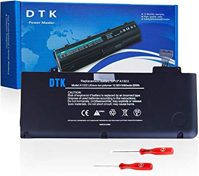 Dtk A1322 New Laptop Battery for A1278 (Mid 2009, Early 2010, Early/Late 2011, Mid 2012) Unibody 13', fits MB990/A MB990LL/A MB990J/A [Li-Polymer 6-Cell 5000mAh/55Wh]