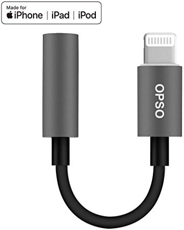 Apple Lightning to 3.5 mm Headphone Jack Adapter for iPhone Earphone, iPhone dongle Earbuds Adapter, Compatible with iPhone Converter 7/8 Plus/X/Xs/Xs Max/XR and All iOS (Black)