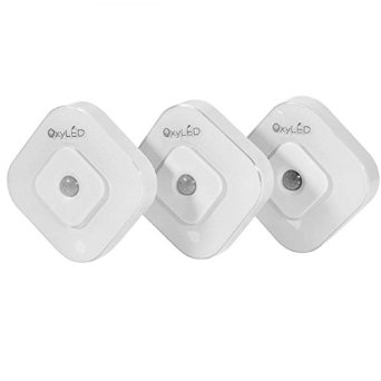 OxyLED N08 Motion Sensing Night Light Square White 3 pack