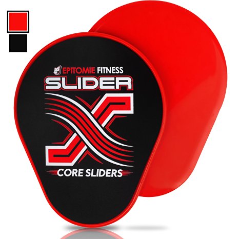 Slider X Gliding Discs - Power Sliding Disc Set For Core Workouts And Slide & Glide Exercises On Hardwood Floors & Carpet (Perfectly Shaped For Hands & Feet)