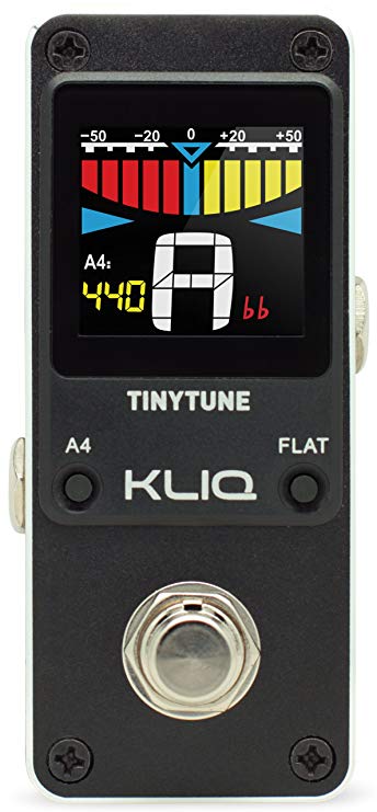 KLIQ TinyTune Tuner Pedal for Guitar and Bass - Mini - Chromatic - with Pitch Calibration and Flat Tuning (Power Supply Required)