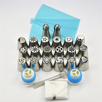 TANGCHU Russian Piping Tips Set Nozzle Cake Decoration Sphere Tips Icing Piping Tulip Cake Coupler Tool cake decorations L Size