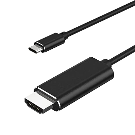 USB Type C(Thunderbolt 3) to HDMI 4K Cable, 6ft USB C to HDMI Adapter Cable Compatible with MacBook Pro, MacBook Air, iPad Pro, XPS, Surface Book 2, Galaxy and More