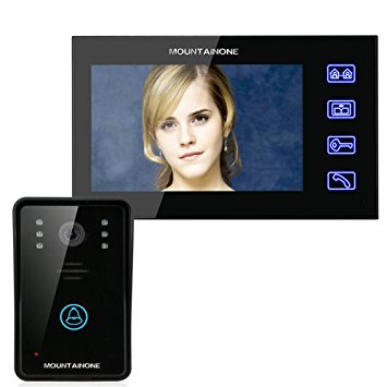 MOUNTAINONE 7" Video Door Phone Intercom Doorbell Touch Button Remote Unlock Night Vision Security CCTV Camera SY816A11 Home Surveillance