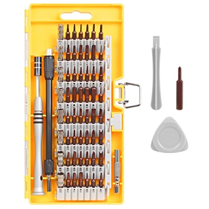 Kootek 63 in 1 S2 Steel Precision Screwdriver Set with 57 Magnetic Driver Kits Cordless Screwdriver Kit Triangle Paddle Opener, Electronics Repair Tool Bits for iPhone7/iPhone/Macbook/Tablet/Game Consoles/Glasses/PC/Camera/Smartphones and Other Electronic Devices