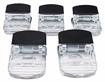 totalElement Large Clear 2 Inch Magnetic Office, Paper and Bag Clips, Translucent, 5-Pack
