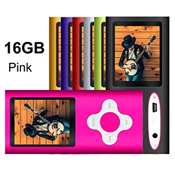 G.G.Martinsen Mini Usb Port Slim 1.78 LCD MP3/MP4 16 GB Portable MP3Player , MP4 Player , Video Player , Music Player (Pink)