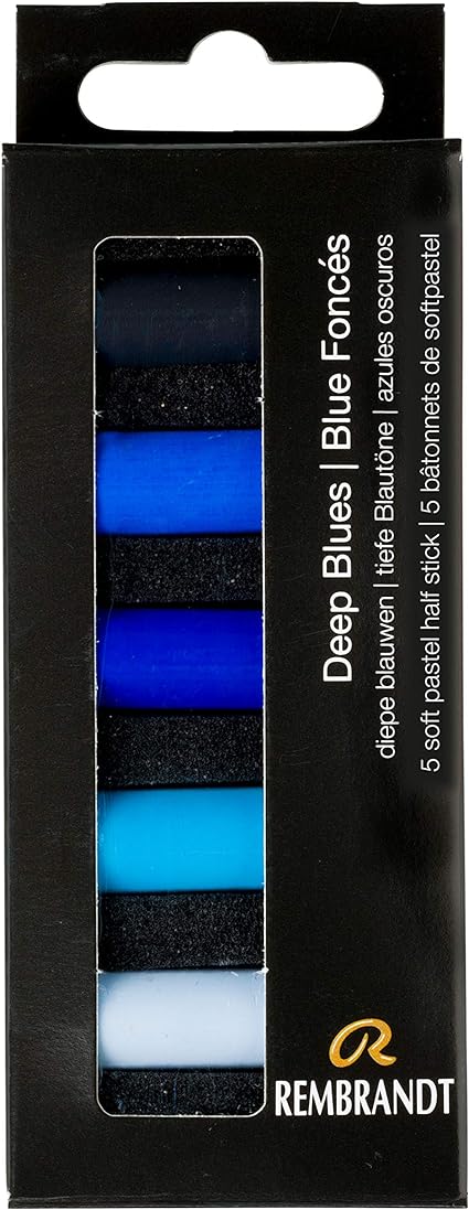 Rembrandt Soft Pastels 5pc Half Stick Deep Blues (31820523)
