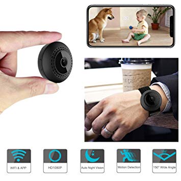 Aoboco Hidden Camera, Mini Spy Camera Wireless Hidden Small Nanny Cam 1080P WiFi Home Security Camera with iPhone/Android Phone App Night Vision Motion Detection for Office, Apartment, Indoor/Outdoor