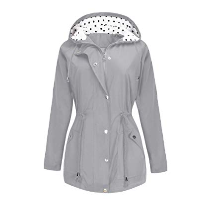 BBX Lephsnt Waterproof Lightweight Rain Jacket Active Outdoor Hooded Raincoat for Women