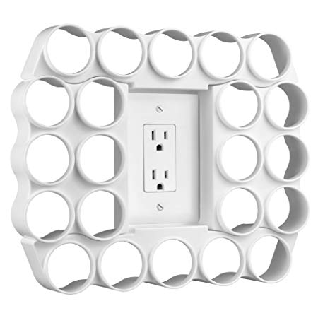 Storage Theory | 22 Capacity Single Serve Coffee or Tea Pod Wall Display | Use Existing Outlet Cover to Free up Counter Space | White Color