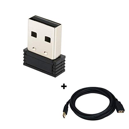 Mini Size ANT  Dongle USB Stick Adapter with Free USB 2.0 Male to Female Extension Nylon Fabric Braided Cable 1 m / 3.3 Feet (Black Black)