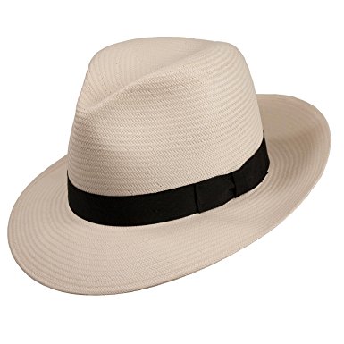 Levine Hat CO. Men's Millennium Panama Straw Fedora Hat