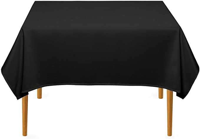 Lann's Linens - 54" Square Premium Tablecloth for Wedding/Banquet/Restaurant - Polyester Fabric Table Cloth - Black