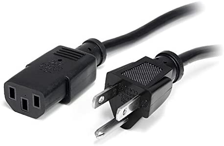 StarTech.com 1 ft Standard Computer Power Cord (NEMA5-15P to C13) - 18 AWG Replacement AC Power Cable for PC or Monitor - 125V @ 10A (PXT1011) Black