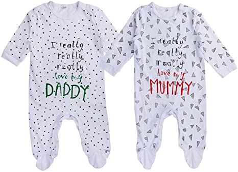 AOMOMO Baby and Toddler Boys' 2-Pack Loose Fit Cotton Footed Pajamas White
