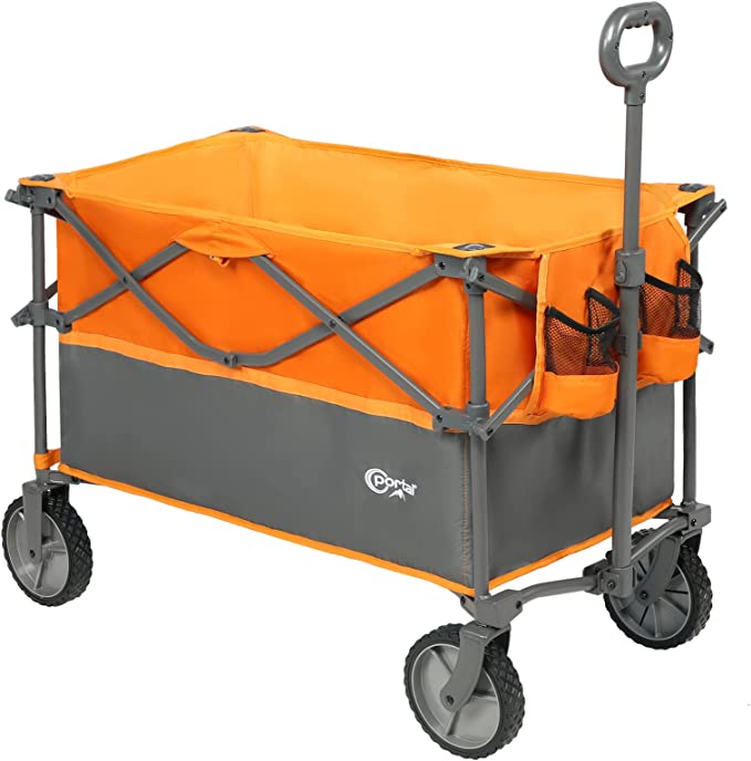 Portal Deeper Festival Trolley Folding Garden Beach Camping Larger Capacity Pull along Cart Collapsible Wagon with Wheels Heavy Duty Foldable Picnic Trailer Hand Truck