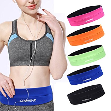 GEARWEAR Running Belt for iPhone 8 X 7 Plus 6 S Bag Runner Belt Waist Pack Fanny Bag Phone Pouch for Fitness Walking Workout Camping Hiking Cycling