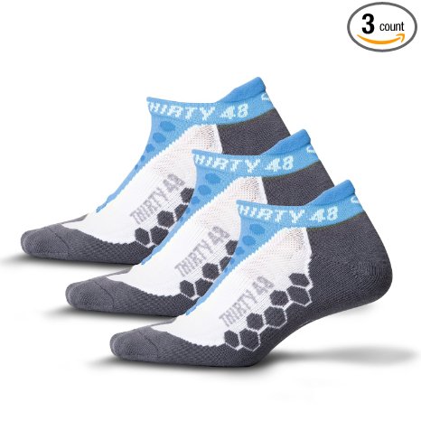 Thirty48 Running Socks Unisex, CoolMax Fabric Keeps Feet Cool & Dry 1,3&6 Pairs