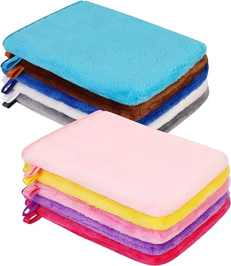 PHOGARY 10 Pack Flannel Body Wash Mitts, Super Absorbent & Soft Face Mitt, Reusable Makeup Remover Mitt Gloves, European Style Wash Cloth Bath Spa Mitten,6×8inch (10 Color)