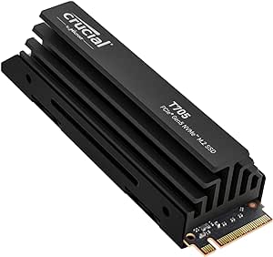 Crucial New 2024 T705 2TB PCIe Gen5 NVMe M.2 SSD with Heatsink - Up to 14,500 MB/s - Game Ready - Internal Solid State Drive (PC) -  1mo Adobe CC - CT2000T705SSD5