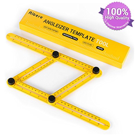 Aitere Angle Ruler/Angle Finder/Angle-izer Template Tool Finder Ruler-General Measuring All Angles and Forms - Angleizer Instrument for Builders Craftsmen Tilers Handymen Carpenter Roofers DIY