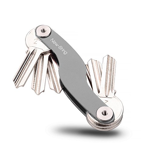 NewBring Key Organizer S Shape Compact Smart Key Keychain Fit up to 10 Keys (GREY)