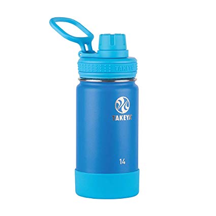 Takeya 51129 Actives Kids Insulated Water Bottle, 14 Ounce, Sky