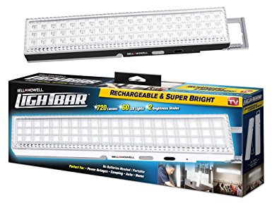 LIGHT BAR by Bell   Howell 60 LED 16.5" Rechargeable, Weather-Proof Home and Garden Lighting As Seen On TV (Black)