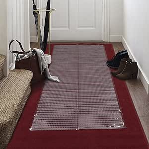 Ottomanson Floor Protector Collection Waterproof Non-Slip Clear Design Indoor Customizable Protector Runner Rug for Entryway, Patio, Hallway, 2'2" x 4', Clear