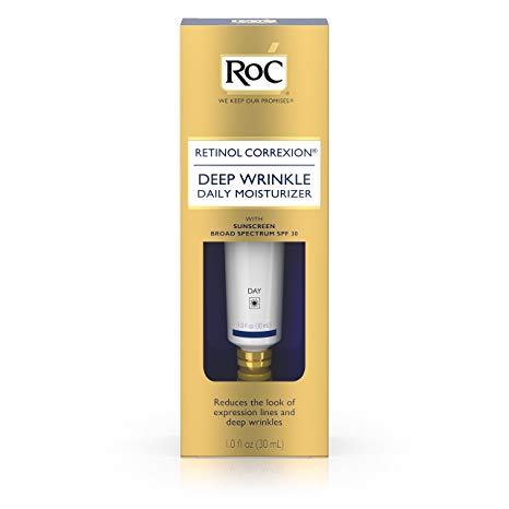 Roc Retinol Correxion Deep Wrinkle Treatment Daily Moisturizer With Sunscreen Broad Spectrum spf 30, 1 Oz.
