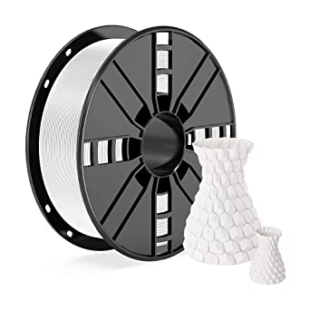 White PLA Filament,No-tangling No-Clogging PLA Filament 1.75mm Dimensional Accuracy  /- 0.02 mm， Vacuum Sealed,1kg Spool，for 3D Printer & 3D Pen