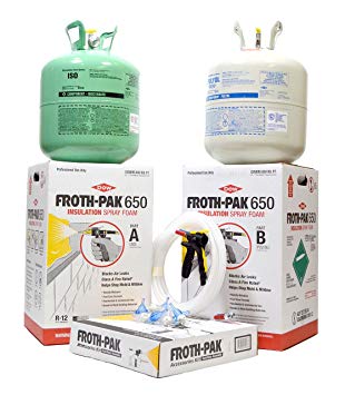 Dow Froth Pak 650, Spray Foam Insulation Kit, Class A fire rated 650 sq ft, 30 ft Hose