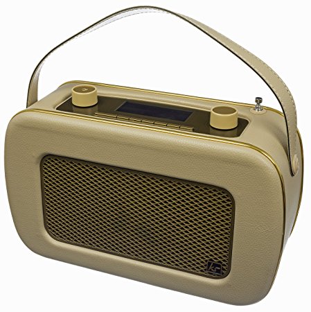 KitSound Jive 1950s Style Retro Portable DAB Radio with Dual Alarm Clock and Carry Handle - Cream