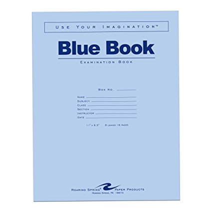 Roaring Spring Blue Exam Book, 11 x 8.5 Inches, 8 Sheets, Full Case with 50 Booklets (77517)