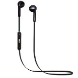 Bluetooth Headphones Wireless Earbuds Earphones with Mic by Yoyamo - High Quality Stereo Sound Sweatproof for Sports - for Samsung iPhone 6 Black