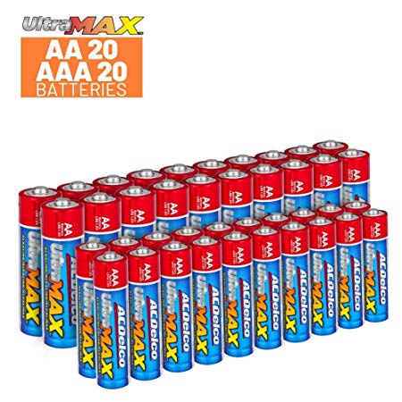 ACDelco AA and AAA Batteries UltraMAX Premium Alkaline Battery, 20-Count Each