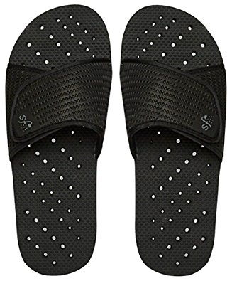 Showaflops Mens' Antimicrobial Shower & Water Sandals for Pool, Beach, Dorm and Gym - Adjustable Slide