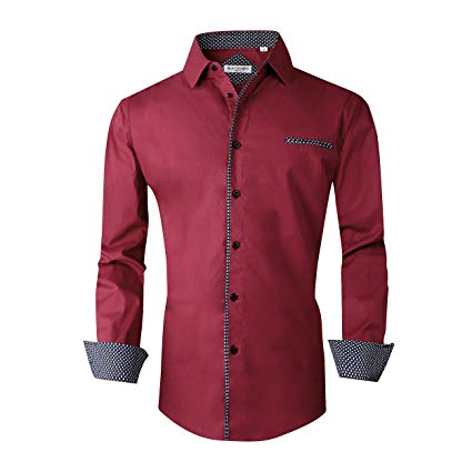 Alex Vando Mens Dress Shirts Regular Fit Long Sleeve Men Shirt